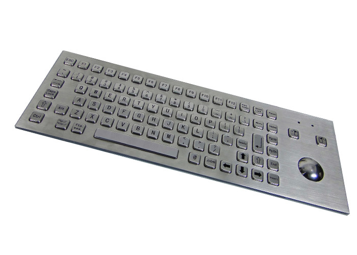 buy High Quality Industrial Stainless Steel Panel Mount Keyboard IP65 With Optical Mouse Trackball China on sales